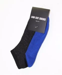 1 X Mens Black & Blue Low Cut Socks