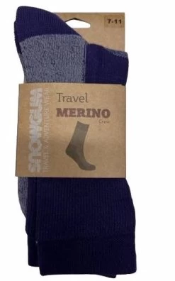 Snowgum Mens Merino Travel Sock Crew Purple - 7-11