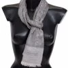 Missoni Gray Paisley Wool Unisex Neck Wrap Scarf