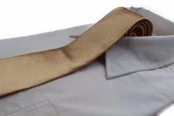 Mens Gold 8Cm Plain Neck Tie