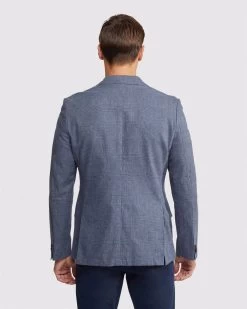 Oxford Men's Milton Checked Unlined Blazer - Blue -Fashion Menswear Shop 2572fa3425a0ca79bfb8c0ba4b3f4775