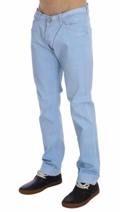 Acht Blue Cotton Stretch Low Waist Fit Jeans -Fashion Menswear Shop 26994ea2c5d0bebdc7edb9714b74817a