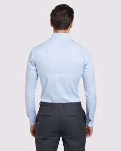 Oxford Men's Trafalgar Dobby Shirt - Light Blue -Fashion Menswear Shop 26b43e405a4895403b03e7861b8ac100