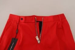 Dolce & Gabbana Red Straight Fit Men Trousers Cotton Pants -Fashion Menswear Shop 26f285b45a340b30a0a2af7bba959f38