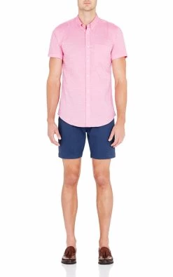 Oxford Men's Tottenham Short Sleeve Shirt - Red -Fashion Menswear Shop 2702f330bd1eaf3f3b65579b729763d3