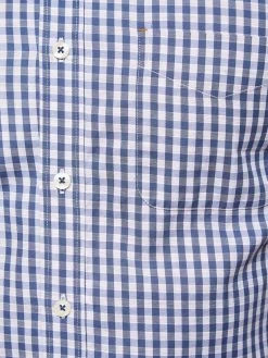 Oxford Men's Stratton Checked Shirt - Petrol Grey -Fashion Menswear Shop 2844a4bd45bd75bded35b44576a1d0d3
