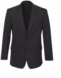 Biz Corporates Comfort Wool Stretch Mens Two Button Classic Jacket - Charcoal