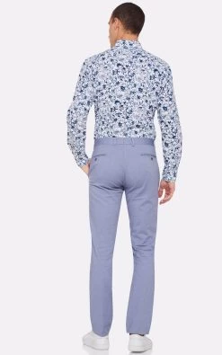 Oxford Men's Cotton Slim Leg Trousers - Sky -Fashion Menswear Shop 28c12faf894e42e877914d832face9c5