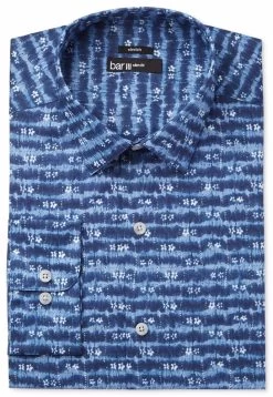 Bar III Mens Stretch Button Up Dress Shirt, Blue