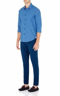 Oxford Men's Kenton Check Shirt - Blue -Fashion Menswear Shop 29d33810ccc51aa8fcd0d6fd7a5767f3