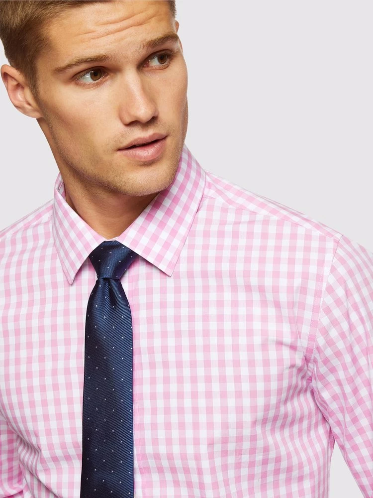 Oxford Men's Beckton Checked Shirt - Pink 4 Oxford Men's Beckton Checked Shirt - Pink - Image 4