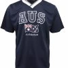 Men's Adults Jersey AUS T-Shirt Australia Day Flag Sports Tee Tops Souvenir Gift - Navy