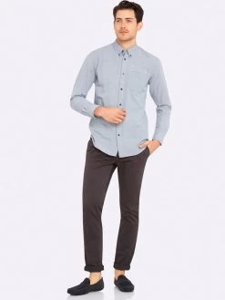 Oxford Men's Uxbridge Printed Regular Fit Shirt - Chambray -Fashion Menswear Shop 2b39dab55fd0dff399b3936da6ae54af