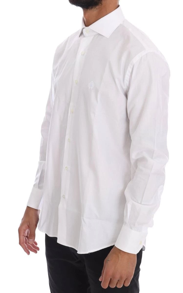 Cavalli White Striped Slim Fit Shirt 2 Cavalli White Striped Slim Fit Shirt - Image 2