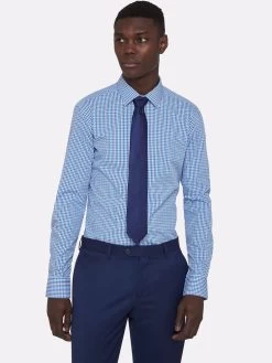 Oxford Men's Beckton Checked Shirt - Blue