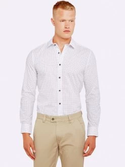 Oxford Men's Kenton Printed Shirt Navy / - Navy/Red