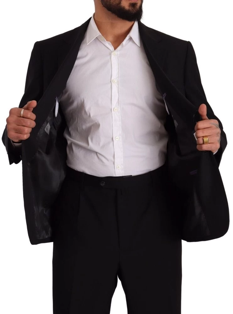 Domenico Tagliente Black Polyester Single Breasted Formal Suit 5 Domenico Tagliente Black Polyester Single Breasted Formal Suit - Image 5