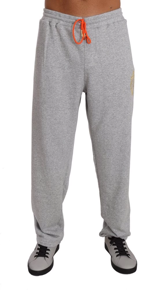 Billionaire Italian Couture Gray Cotton Sweater Pants Tracksuit 2 Billionaire Italian Couture Gray Cotton Sweater Pants Tracksuit - Image 2