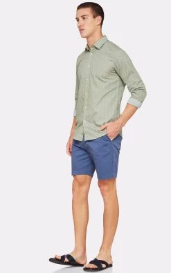 Oxford Men's Kenton Printed Shirt - Olive -Fashion Menswear Shop 2d0936529b92fcdfc95f7974acc8c8ea