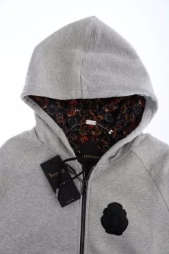 Billionaire Italian Couture Gray Cotton Hooded Sweatsuit -Fashion Menswear Shop 2d42866c1db79d9ec573a2d695555602