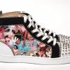 Christian Louboutin Multi/Silver Lou Spikes Orlato Flat Shoes