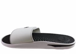 BR Sport Utah Mens Brazilian Comfort Slides Sandals With Massage Balls - White/Black -Fashion Menswear Shop 2e2a74cdf8a7ec98b06328ddf73c9380