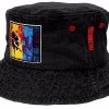 Guns N Roses Bucket Hat Cap Washed Black Woven Patch