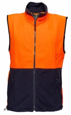 Prime Mover Polar Fleece Vest - Orange/Navy -Fashion Menswear Shop 2ed8be0502fcd1b43f9995713998c193