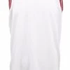 Mens Plain Basketball Jersey Gym Sports Basic Blank Sleeveless T Shirt Vest Tops - White W Red