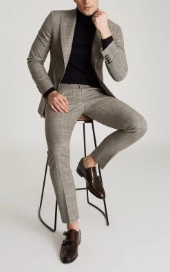 Reiss Men's Buster Prince Of Wales Trouser - Grey -Fashion Menswear Shop 2ff81bca0589c310a141a45c4394a43b