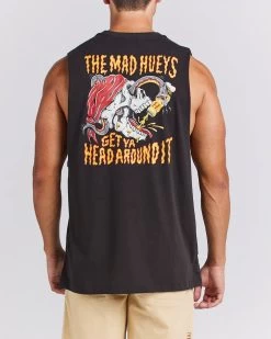 Mens The Mad Hueys Skull & Tins Muscle - VINTAGE BLACK