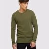 Oxford Men's Albert Waffle Crew Neck Long Sleeve - Green