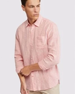 Oxford Men's Holloway Pure Linen Shirt - Orange -Fashion Menswear Shop 3243053cdcbb4615d7147779e9865337