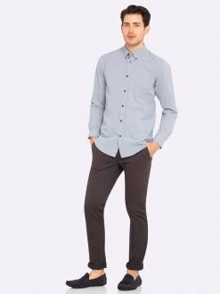 Oxford Men's Uxbridge Printed Regular Fit Shirt - Chambray -Fashion Menswear Shop 329ca9d2a39184d99166755d3d44407b