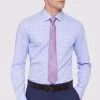 Oxford Men's Beckton Checked Shirt - Purple/Sky