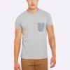 Oxford Men's Mason Chest Pocket T-Shirt Melange - Melange Grey