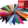 50 X Paisley Bandana Cotton Head Wrap Neck Scarf Assorted Colours