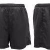 Men's Unisex Plain Swim Shorts W Drawstring Pockets Running Sports Sweat Shorts - Black