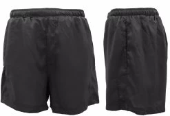 Men's Unisex Plain Swim Shorts W Drawstring Pockets Running Sports Sweat Shorts - Black