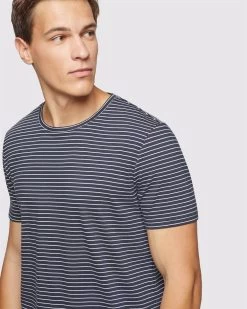 Oxford Men's Cooper Striped T-Shirt - Navy/White -Fashion Menswear Shop 360bda698cc837cf576a0264e4315c23