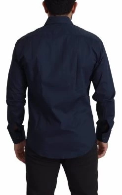 Roberto Cavalli Navy Blue Cotton Dress Formal Shirt -Fashion Menswear Shop 37f4ecea9215de1cc13b91e4e49dcfd0
