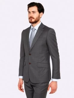 Men's Marlowe Wool Suit Jacket - Grey -Fashion Menswear Shop 381d42593cddf4820fba4e2f37e05a50