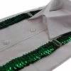 Adjustable 100Cm Green Mens & Womens Sequin Suspenders
