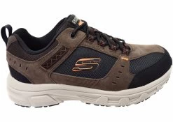 Skechers Mens Comfortable Relaxed Fit Oak Canyon Extra Wide Fit Shoes - Chocolate/Black