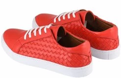 Noosy Men's Genuine Leather Sneakers - Red -Fashion Menswear Shop 3be1dfdc 316d 482f a89b 48a38313adba