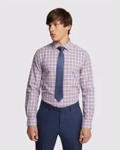 Oxford Men's Beckton Checked Shirt - Red/Navy