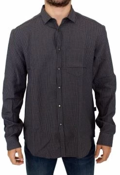 Costume National Gray Linen Casual Shirt