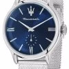 Maserati Epoca Stainless Steel Mesh Blue Dial Quartz R8853118017 100M Men's Watch