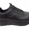 Skechers Mens D Lux Walker SR Splendal Work Leather Wide Shoes - Black
