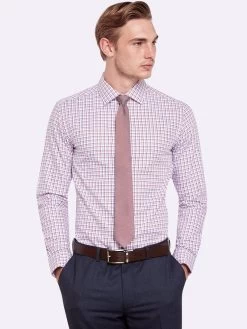 Oxford Men's Beckton Checked Shirt - Wine